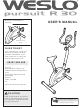 Weslo Pursuit R 30 Bike User Manual