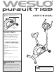 Weslo Pursuit T 169 Bike User Manual