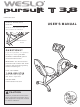 Weslo Pursuit T 3.8 Bike Manual