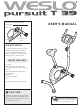 Weslo Pursuit T 39 Exercise Bike User Manual