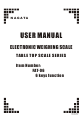Nagata TABLE TOP SCALE FAT-06 User Manual
