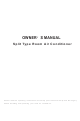 Midea Split Type Room Air Conditioner Owner's Manual