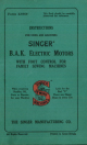 Singer BAK Electric Motor Instructions For Using And Adjusting