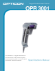 OPTICON OPR 3001 Specification Manual