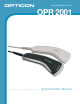 OPTICON OPR 2001 Specification Manual