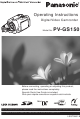 PANASONIC Digital Palmcorder PV-GS150 Operating Instructions Manual