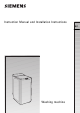 SIEMENS washing machine Instruction Manual And Installation Instructions