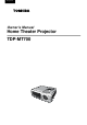 TOSHIBA TDP-MT700 Owner's Manual