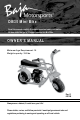 Bajaj Motorsport DB30 Mini Bike Owner's Manual