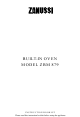 ZANUSSI ZBM879 Instruction Booklet
