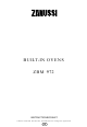ZANUSSI ZBM972 Instruction Booklet