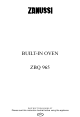 ZANUSSI ZBQ965 Instruction Booklet