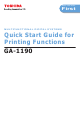 Toshiba GA-1190 Quick Start Manual