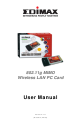 Edimax 802.11g MIMO Wireless LAN PC Card User Manual