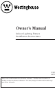 Westinghouse indoor lighting fixture Owner's Manual