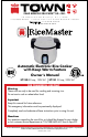 Town Food Service Equipment RiceMaster Owner's Manual