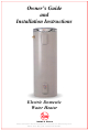 Rheem Electric Domestic Water Heater Installation And Owner's Manual