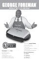 George Foreman GRP4P Use And Care Book Manual
