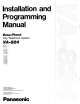 Panasonic Easa-Phone VA-824 Installation And Programming Manual