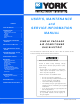 York SINGLE PACKAGE AIR CONDITIONER GAS User's, Maintenance  And  Service Information  Manual