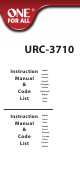 One For ALL URC-3710 Instruction Manual  & Code  List