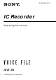 Sony ICD-35 Operating Instructions Manual