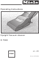Miele S 7000 Operating Instructions Manual