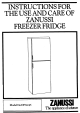 Zanussi DF36 Instructions For The Use And Care