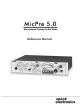 Speck MicPre 5.0 Reference Manual
