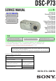 Sony Cyber-shot DSC-P73 Service Manual