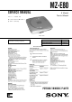 Sony MZ-E80 Service Manual