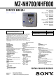 Sony MZ-NHF800 Service Manual