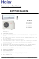 Haier AS072XVERA Service Manual