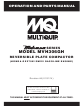 Multiquip Mikasa Series MVH306GH Operation And Parts Manual