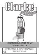 Clarke PUMP ISP11A Operating And Maintenance Instructions Manual