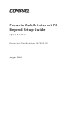 HP Compaq Presario 1700 Series Setup Manual