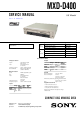 Sony MXD-D400 Service Manual