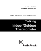 Radio Shack Talking Indoor/Outdoor Thermometer Owner's Manual
