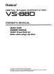 Roland VS-880 Owner's Manual