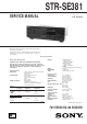 Sony STR-SE381 Service Manual