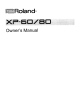 Roland XP-60 Owner's Manual