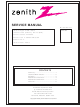 Zenith XBV323 Series Service Manual