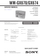Sony Walkman WM-GX670 Service Manual