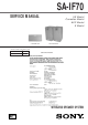 Sony SA-IF70 Service Manual