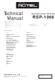 Rotel RSP-1066 Technical Manual