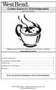 West Bend LARGE CAPACITY COFFEEMAKERS Instruction Manual