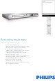 Philips DVDR3400 Specifications