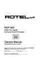 Rotel Dolby Pro Logic RSP 980 Owner's Manual