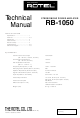 Rotel RB-1050 Technical Manual