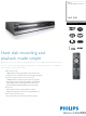 Philips DVDR3575H/37 Specifications